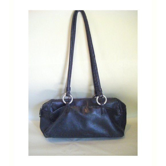 Black Leather Max Studio Shoulder Purse - Picture 2 of 10